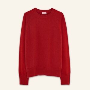 Tricot Cashmere Crewneck Sweater, red - flaws